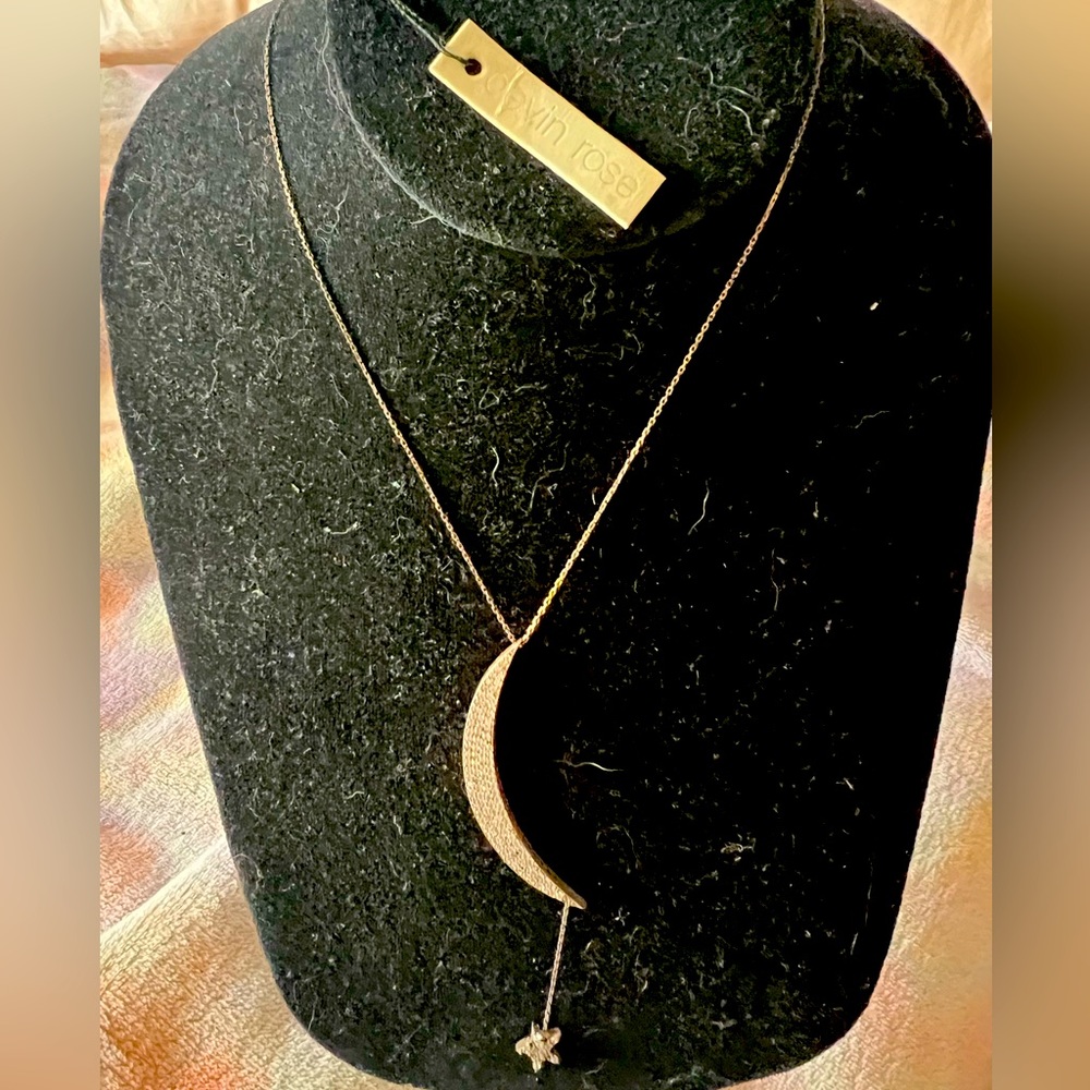 Devon Rose Moon with hanging star necklace rose gold color (sterling silver) NWT